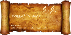 Obagyán Joel névjegykártya
